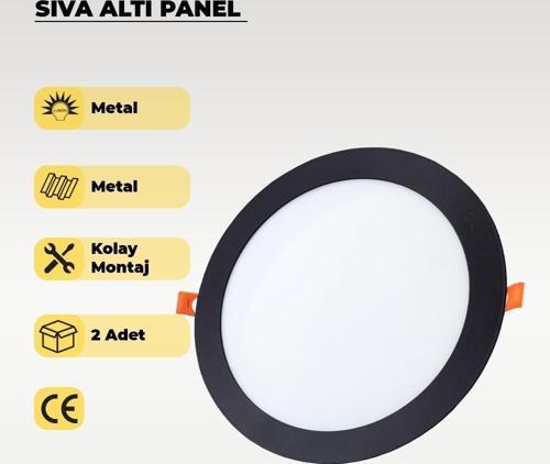 18W Sıva Altı Yuvarlak Siyah Led Panel 4000K (Gün Işığı)