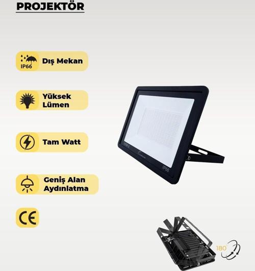 150W Led Projektör 3200K (Sarı Işık)