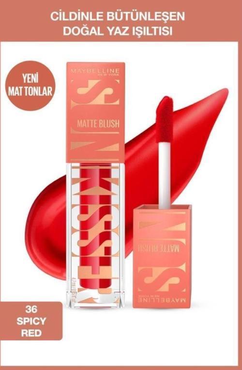 Sunkisser Hazy Matte Likit Allık - 36 Spicy Red