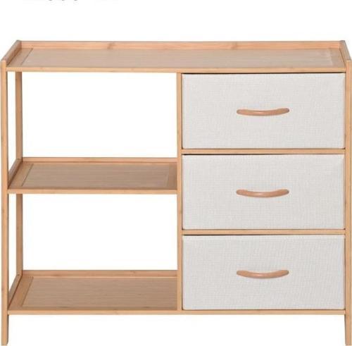 Panalı Bambu 3 Çekmeceli 2 Raflı Kabin PNL-B9197