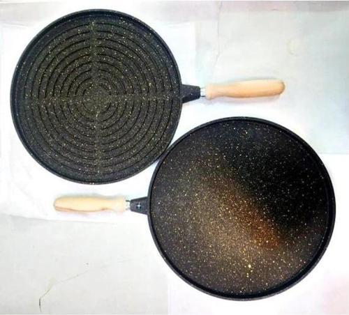 Döküm Çift Taraflı Izgaralı Gözleme Tavası - 36 Cm