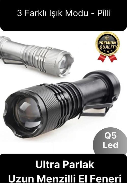 3 Fonksiyonlu Q5 Led Ultra Parlak Uzun Menzilli Pilli Yüksek Işık Gücüyle Acil Durum Kamp El Feneri