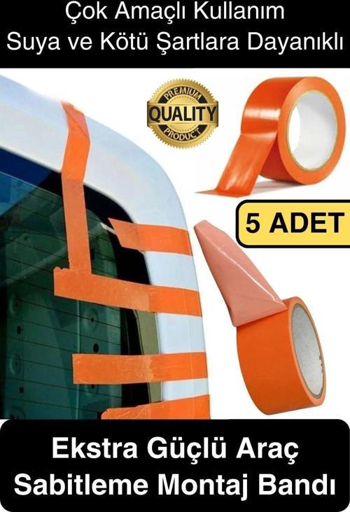 5 Adet İz Bırakmaz 50mmx 30mt Araba Montaj Bandı Oto Araç Sabitleme Bant Ekstra Güçlü Suya Dayanıklı