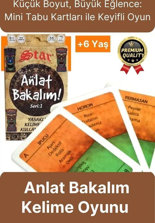 Premium Eğitici Öğretici Kız Erkek Çocuk Aile Anlat Bakalım Kelime Oyunu Mini Tabu Kartları 6+ Yaş