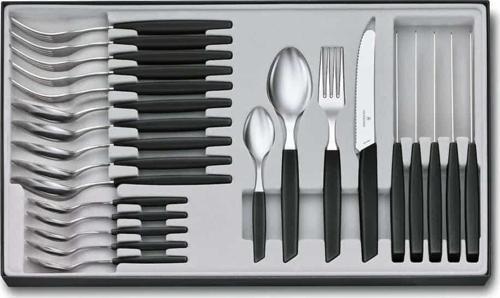 ​Victorinox 6.9093.11W.24 Swiss Modern Siyah Masa Seti, 24 Parça
