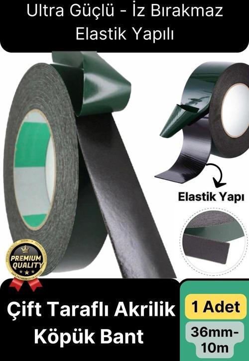 Premium Ultra Güçlü İz Bırakmaz Elastik Yapılı Çift Taraflı Akrilik Köpük Bant 36mm - 10m - 1 Adet