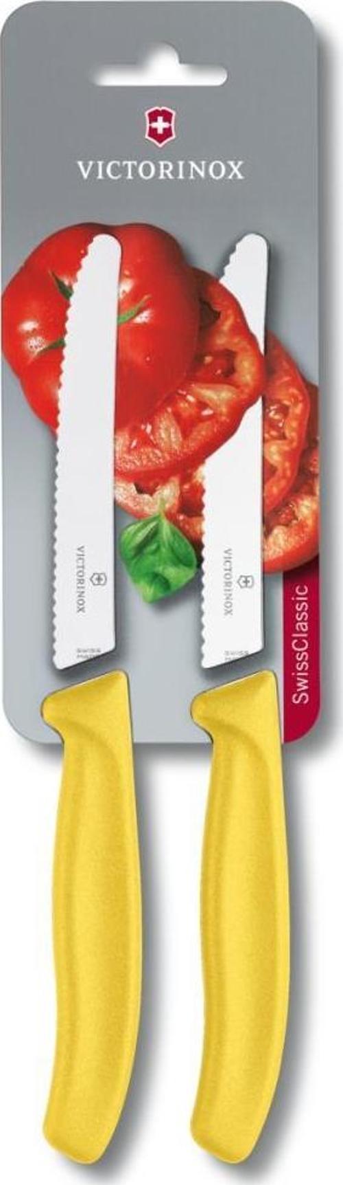 6.7836.L118B 11cm Sarı  2li Tırtıklı Domates ve Sofra Bıçağı, Blisterli Paket
