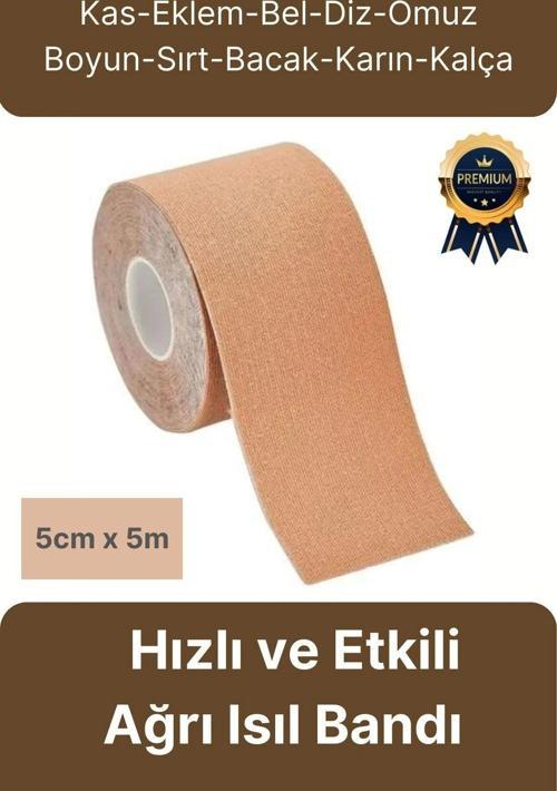 Hızlı Etkili Ten Rengi Bel Diz Omuz Boyun Sırt Bacak Kas Eklem Kinezyo IsıI Bandı 5cm x 5m