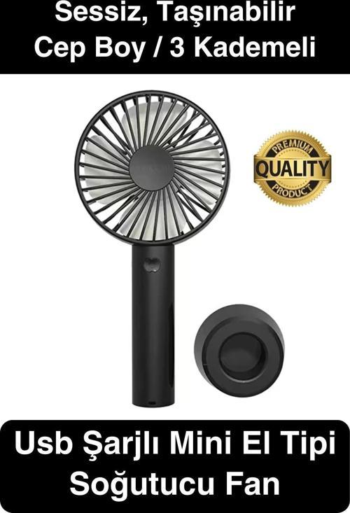 Taşınabilir El Tipi Usb Şarjlı 3 Kademeli Mini Pervane Serinletici Fan Soğutucu Sessiz Çalışabilen