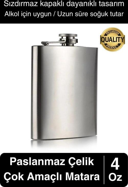 Limited Edition Sızdırmaz Paslanmaz Çelik 4 Oz Sıvı İçecek Kamp Cep Su Matarası Dayanıklı