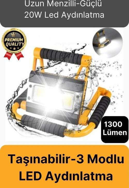 Özel Üretim Taşınabilir 3 Modlu 6500K Renk Sıcaklığı 20W Led 1300 Lümen Ayaklı Projektör Aydınlatma