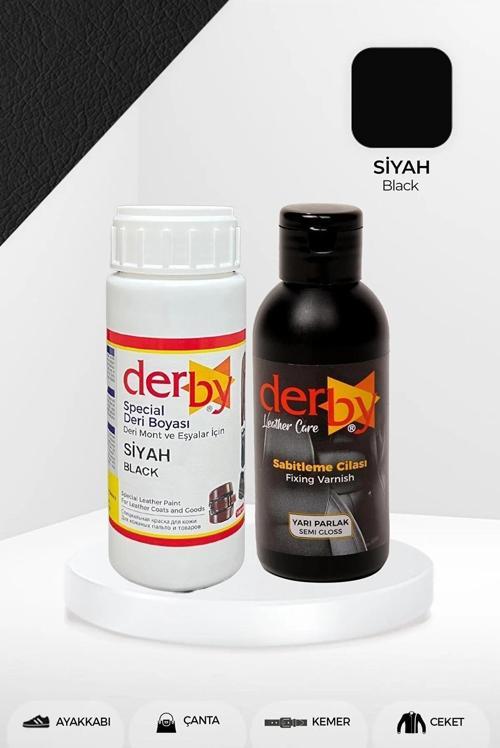 Deri Mont Boyası Ve BS-FIX  Yarı Parlak Sabitleme Cilası | 100 Gr Set