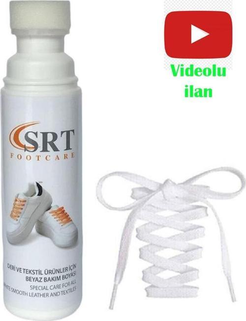 Spor Beyaz Deri Ve Kumaş Ayakkabı Bakım Boyası 75 Ml 1 Adet + 1 Çift K103 Spor Beyaz Bağcık