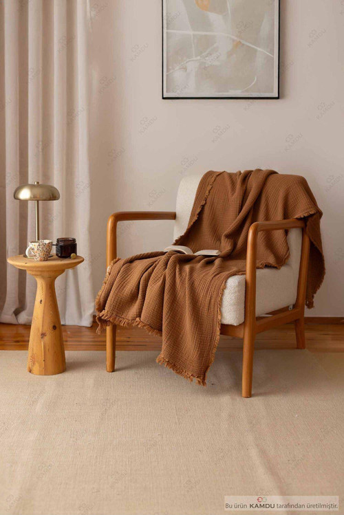Kamdu 100X200Cm Berjer Örtüsü %100 Müslin Pamuk Koltuk Örtüsü, Çok Amaçlı Örtü, Tv Örtüsü