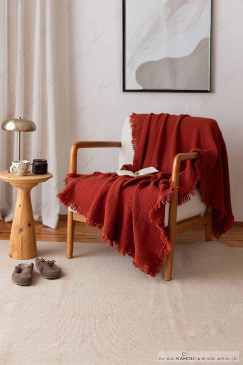 Kamdu 100X200Cm Berjer Örtüsü %100 Müslin Pamuk Koltuk Örtüsü, Çok Amaçlı Örtü, Tv Örtüsü