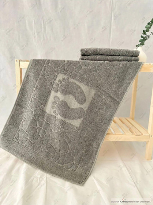 Kamdu 1 Adet 50X70Cm Pamuk Ayak Paspası, Havlu Paspas, Taş İşleme Ayak Desenli Paspas