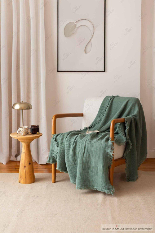Kamdu 100X200Cm Berjer Örtüsü %100 Müslin Pamuk Koltuk Örtüsü, Çok Amaçlı Örtü, Tv Örtüsü
