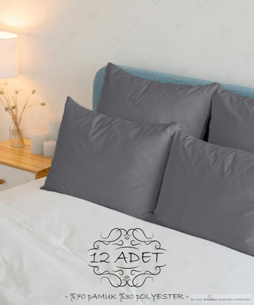 Kamdu 12 Adet 50X70Cm Renkli Kapaklı Lüks Yastık Kılıfı, Pamuklu Yastık Kılıfı, Yastık Şiltesi