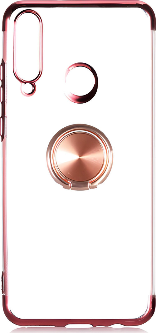 Huawei Y6P Kılıf Gess Kenarları Renkli Yüzük Aparatlı Kılıf