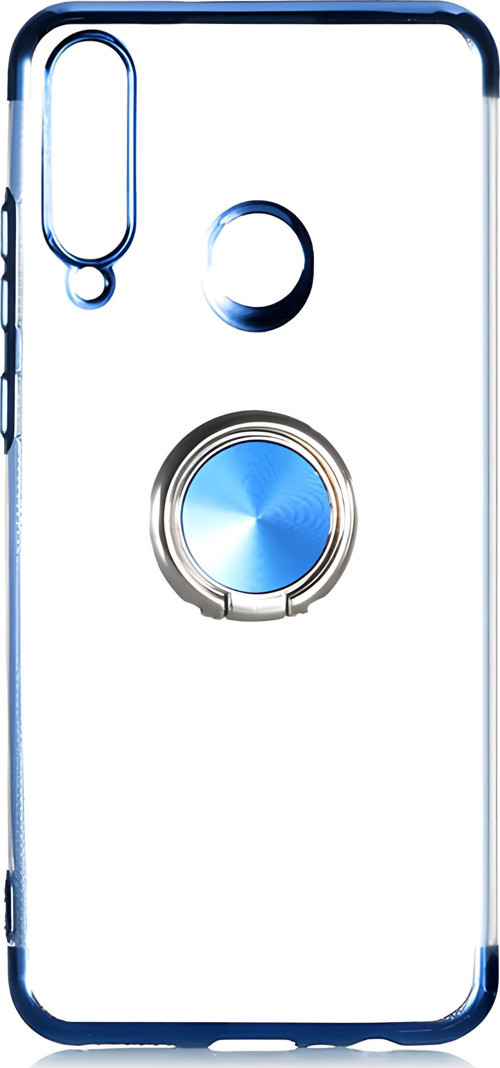 Huawei Y6P Kılıf Gess Kenarları Renkli Yüzük Aparatlı Kılıf