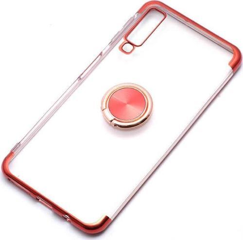 Galaxy A7 2018 Kılıf Gess Kenarları Renkli Yüzük Aparatlı Kılıf