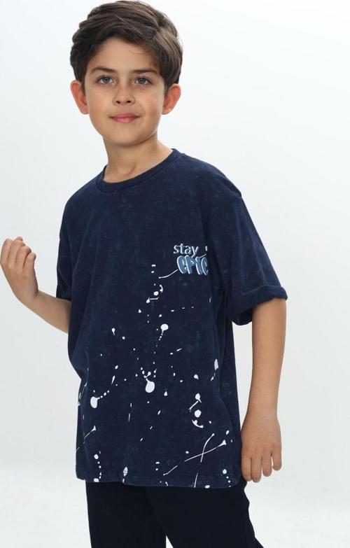 Toontoy Erkek Çocuk Yıkamalı Sıçratma Baskılı Tişört