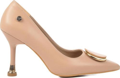 Bej İnce Topuklu Kadın Abiye Ayakkabı PC-54025 Z