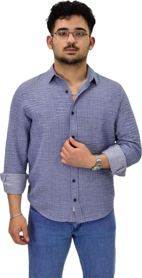 Erkek Spor Silim Fit Uzun Kol Gömlek G5011 BGL-ST04495