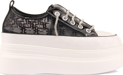 Siyah Yüksek Taban Kadın Sneaker 24Y345-9 Z