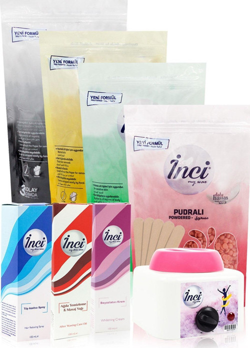4 Kutu - Pudralı + Azulen + Naturel + Peeling+ Ağda Makinesi + 3'Lü Cilt Bakım Seti