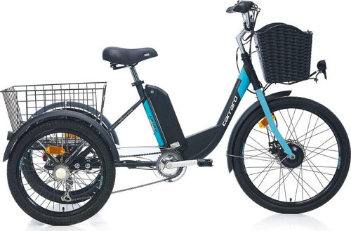 Epack 24'' 6-Vites Md Fren Elektrikli Kargo Bisikleti Mat Siyah-Turkuaz-Gri
