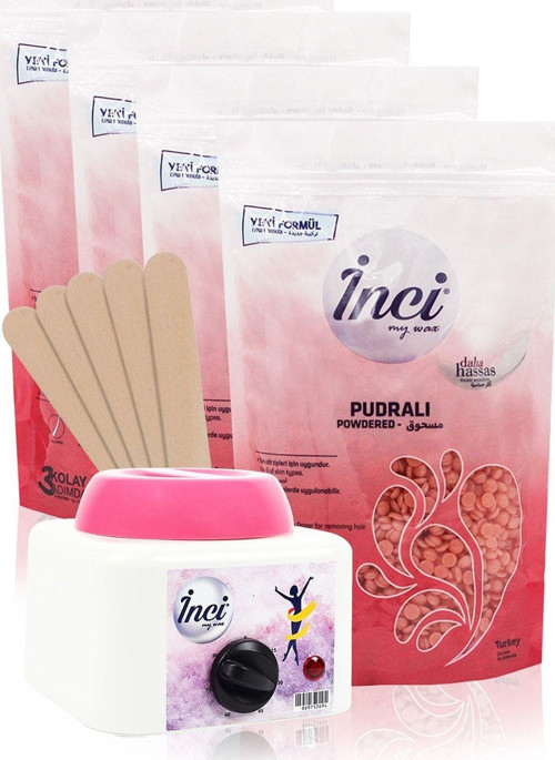 4 Kutu Pudralı Özel Bölgeler İçin Ağda + Ağda Makinesi +5 Adet Spatula