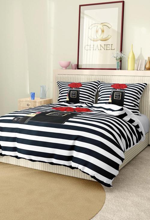 Marka Nevresim Takımı Çift Kişilik Pamuklu Saten Kumaş 6 Parça 3D Dijital Baskı Duvet Cover Set Mode