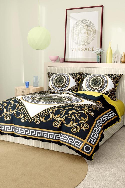 Marka Nevresim Takımı Çift Kişilik Pamuklu Saten Kumaş 6 Parça 3D Dijital Baskı Duvet Cover Set Mode
