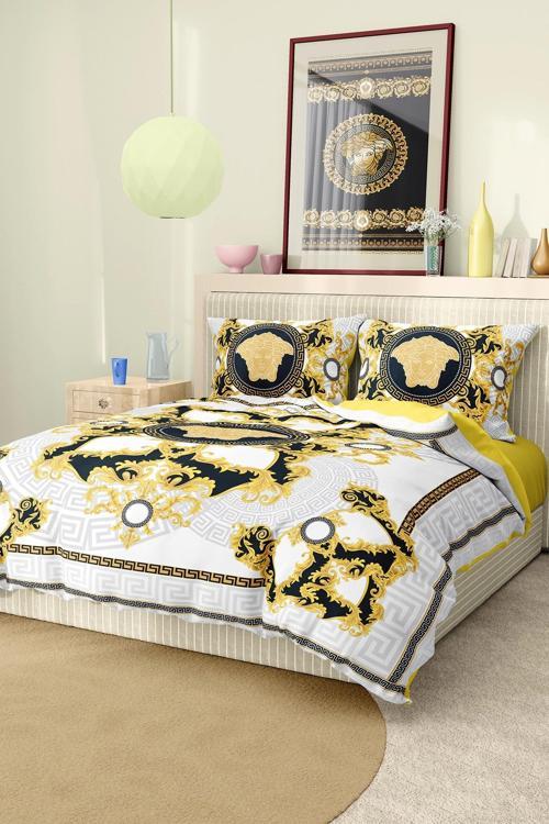 Marka Nevresim Takımı Çift Kişilik Pamuklu Saten Kumaş 6 Parça 3D Dijital Baskı Duvet Cover Set Mode