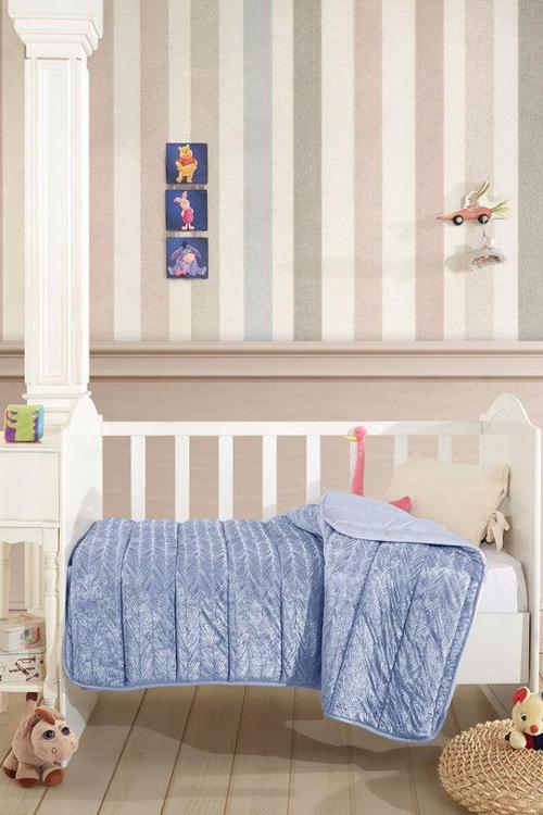 Velvet Bebek Yorgan (150x100 cm) Mavi