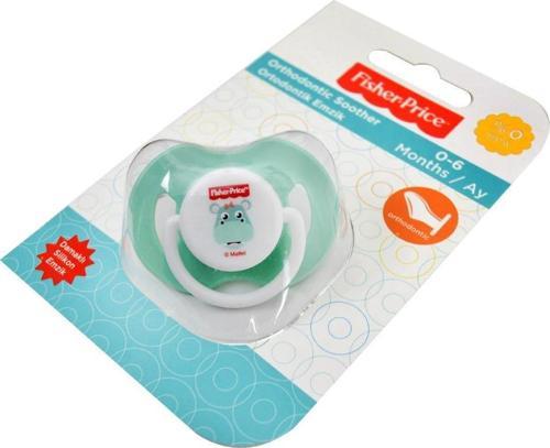 Fisher Price 0-6 ay Bebek Damaklı Silikon Ortodontik Emzik Yeşil