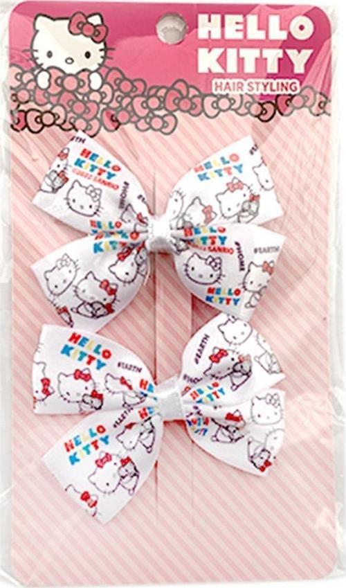 Hello Kitty Lisanslı 2'li Beyaz Küçük Fiyonklu Toka