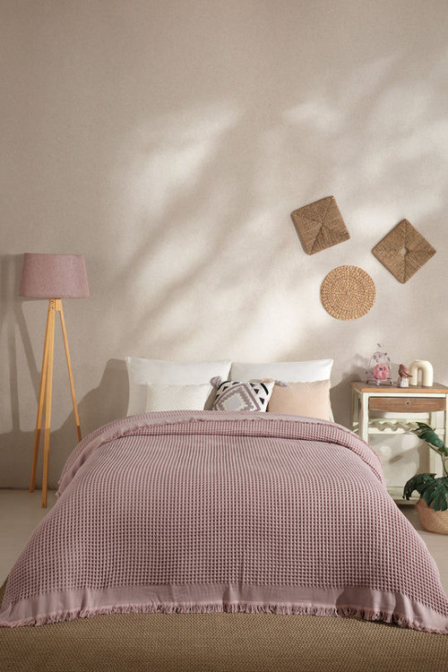 Ruffle Pike Çift Kişilik (220x240 cm) Pudra