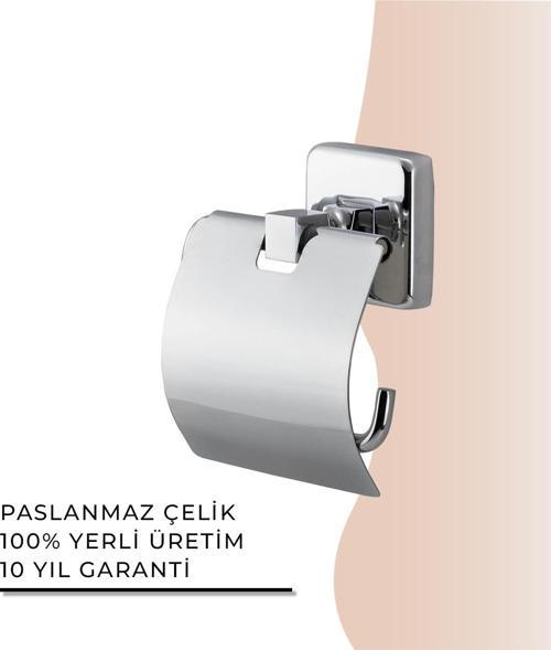 İGK YAPI - Çelik Banyo Kumru Geniş Kapaklı Tuvalet Kâğıtlığı (KU10-035)