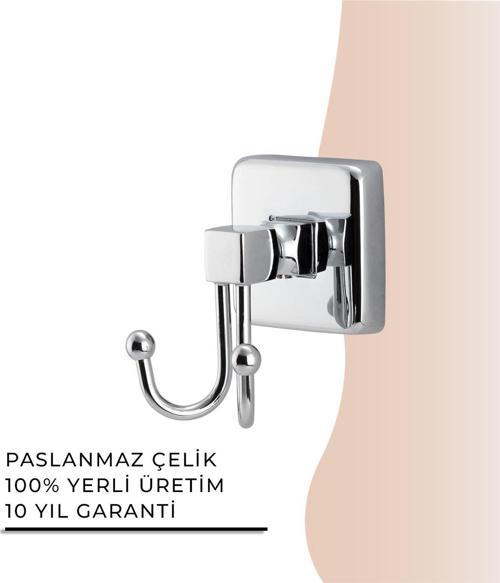 İGK YAPI - Çelik Banyo Kumru İkili Bornozluk (KU10-054)