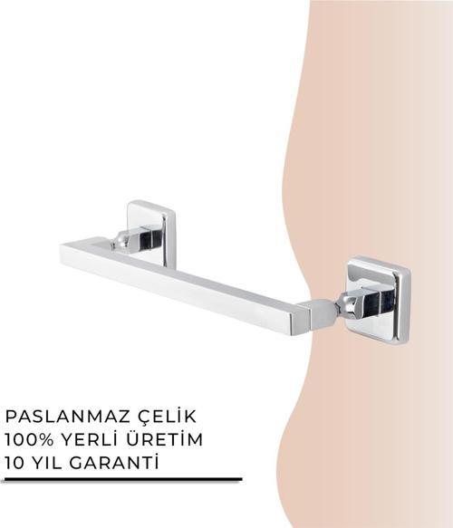 İGK YAPI - Çelik Banyo Kumru Kare Boru Uzun Havluluk 30cm (KU10-019)
