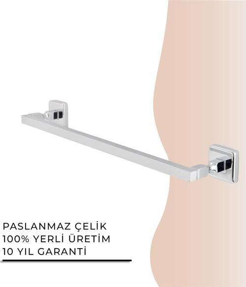 İGK YAPI - Çelik Banyo Kumru Kare Boru Uzun Havluluk 50cm (KU10-020)