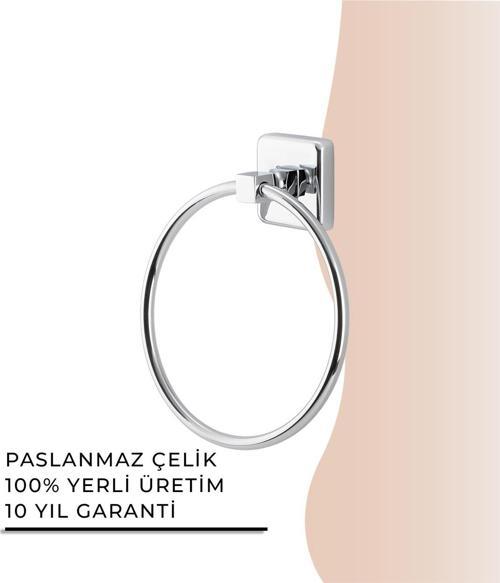 İGK YAPI - Çelik Banyo Kumru Yuvarlak Havluluk (KU10-062)