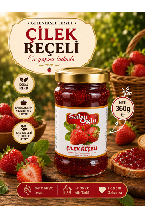 ÇİLEK REÇELİ NET 360 GR KAVANOZ