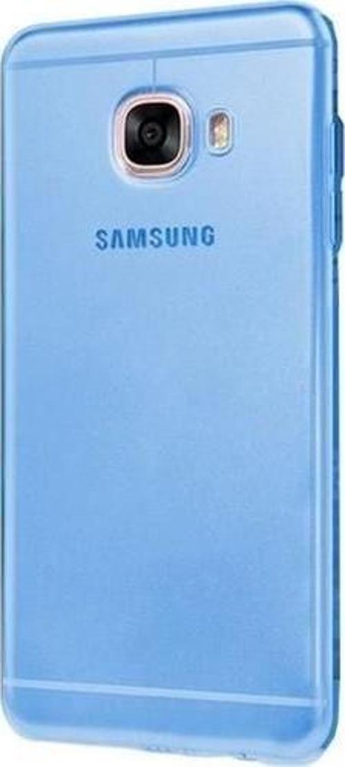 Samsung Galaxy J5 Prime Şeffaf Mavi Silikon Kılıf  Rubber Arka Kapak