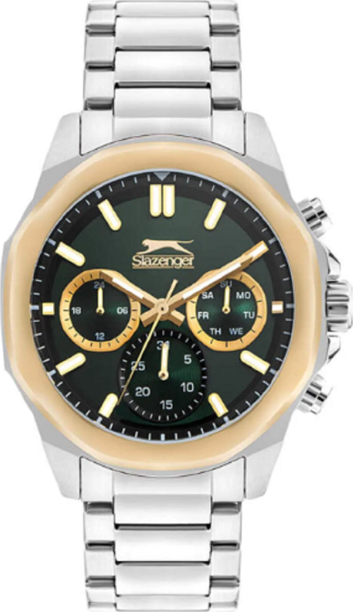 Sl.09.2388.2.02 Quartz Çelik Gri Yeşil Kadran 44 Mm Erkek Kol Saati-SL82