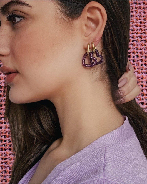 Pembe Love Lock Earring