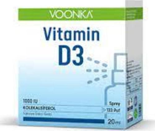 Vitamin D3 1000 IU Takviye Edici Gıda Sprey 20 ml