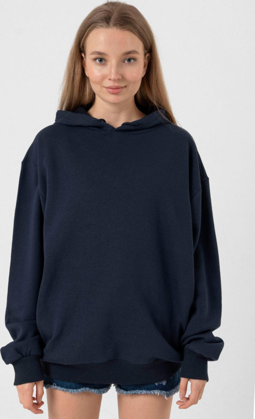 Lacivert Kadın Basic Kapşonlu